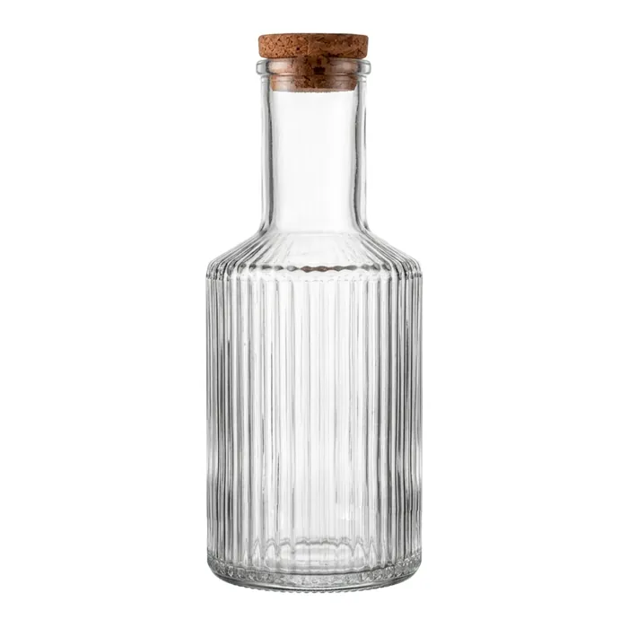 Botella Vidrio Rayada con tapa Corcho 950 CC
