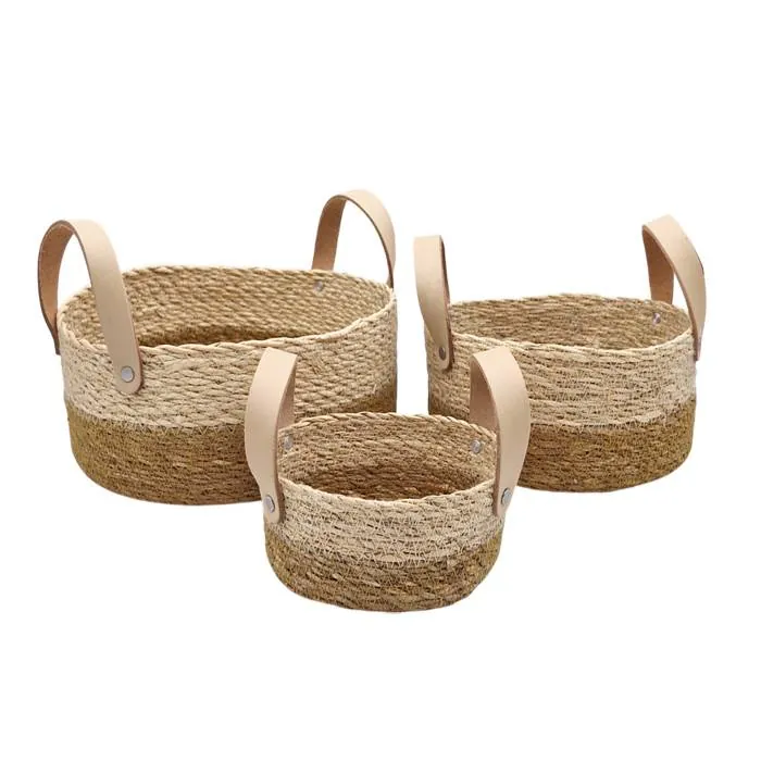 Canasta Simil Mimbre C/Asas Carol Set X3