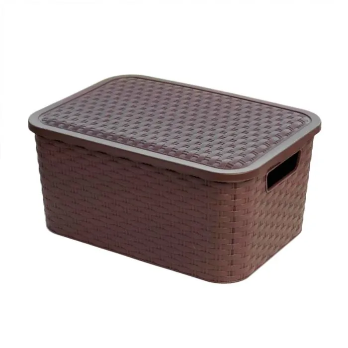 Canasto Simil Ratan Nº2 Chocolate
