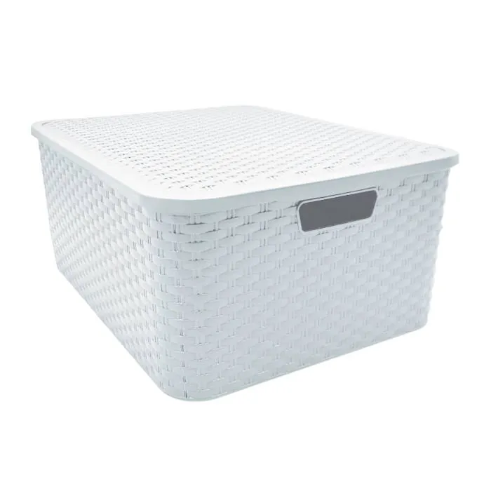 Canasto Simil Ratan Nº4 Blanco