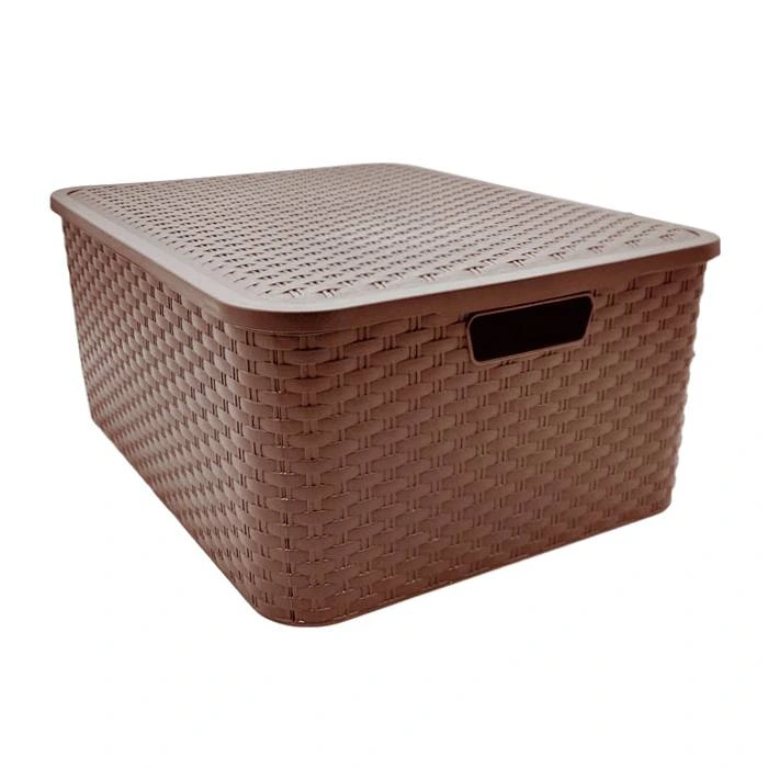 Canasto Simil Ratan Nº6 Chocolate