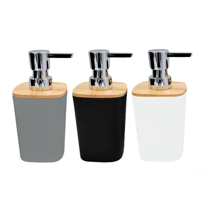 Dosificador Jabon Pvc/Bambu Cuadrado