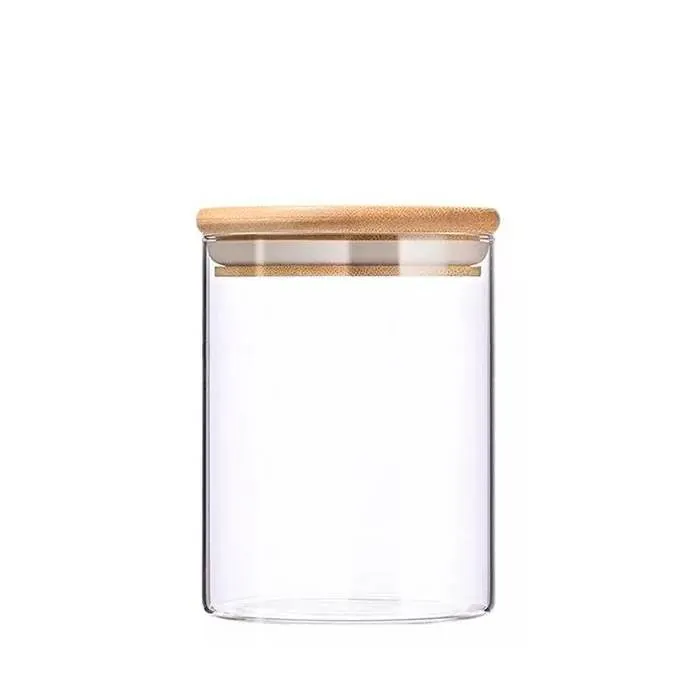 Frasco Vidrio Tapa Bambu 750Ml