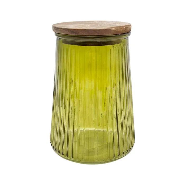 Frasco Vidrio Verde T/ Madera 1 Lt. Carol