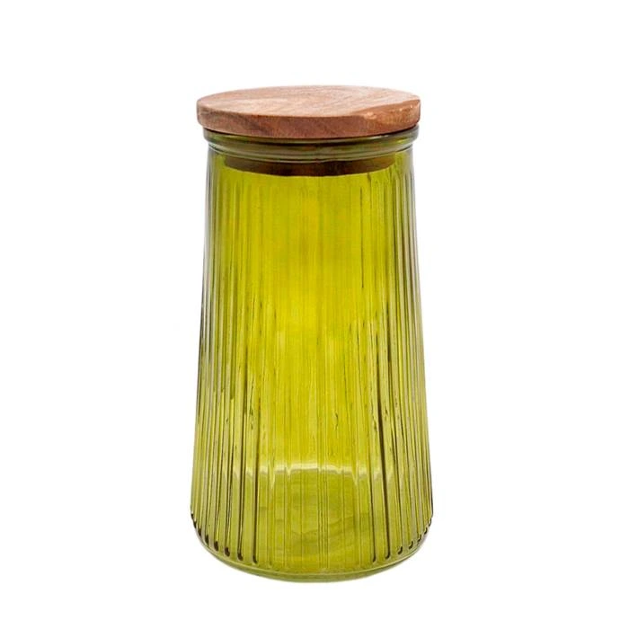 Frasco Vidrio Verde T/ Madera 1.3 Lts. Carol