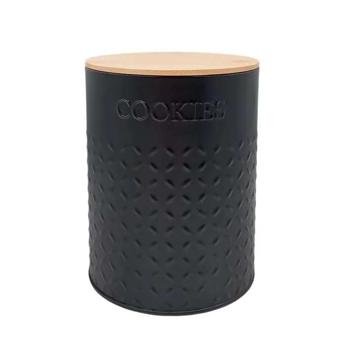 Lata Acero Negra T/Bambu "Cookies"