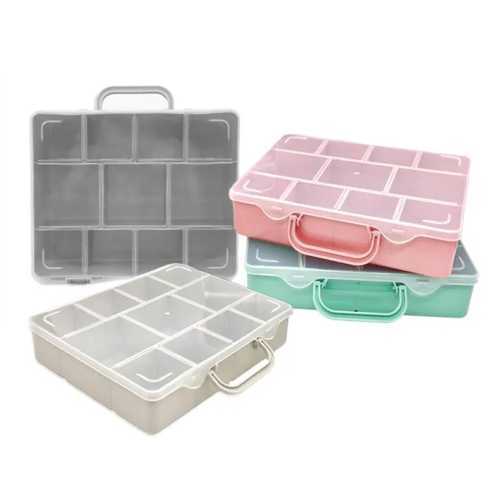 Maletin Organizador 11 Div. Pastel