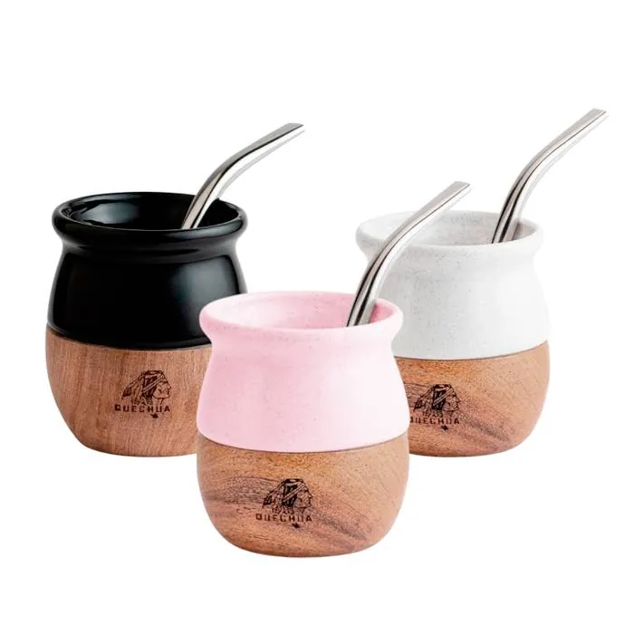 Mate Quechua Madera/Cerámica