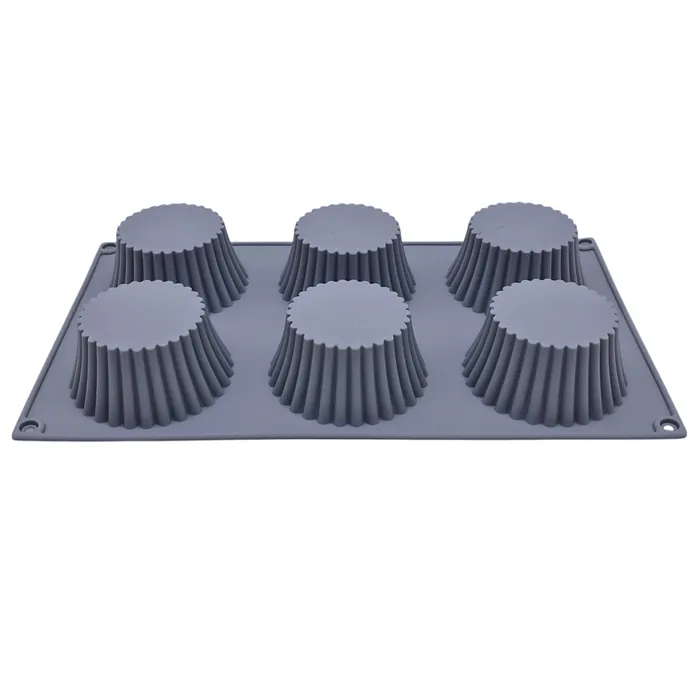Molde Muffins X6 Silicona Rizado