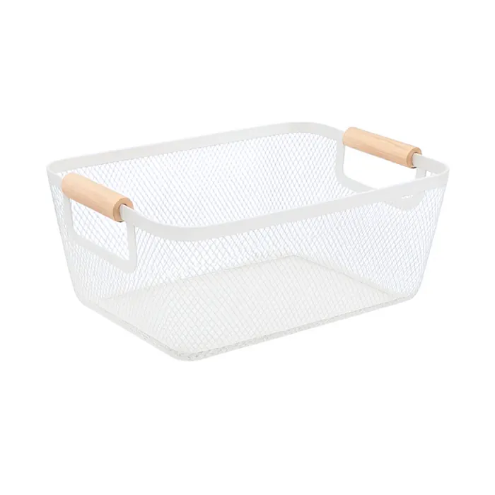 Organizador Metal con asas madera chica