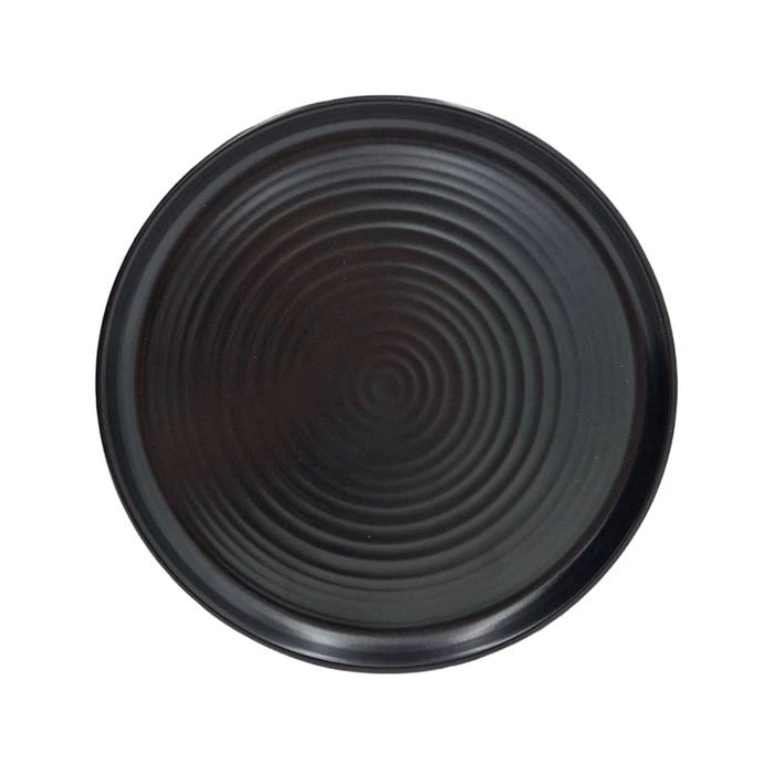Plato Postre Gres Fusion Negro 20Cm. Carol