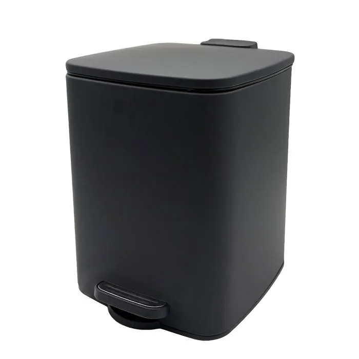 Residuo Pedal Acero Cuad. Negro 20 L Suka