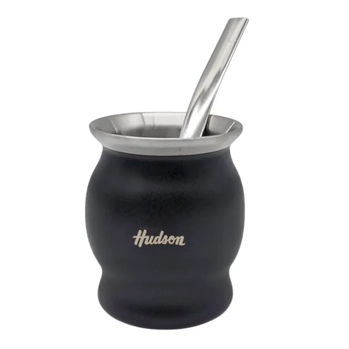Set Mate/Bombilla Hudson Bombe Acero Negro