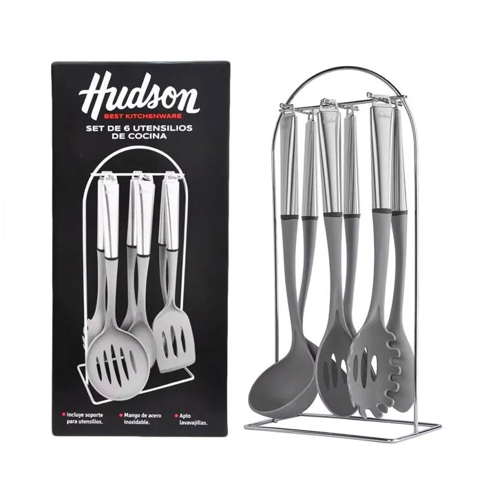 Set X6 Utensilios Nylon/Acero Hudson