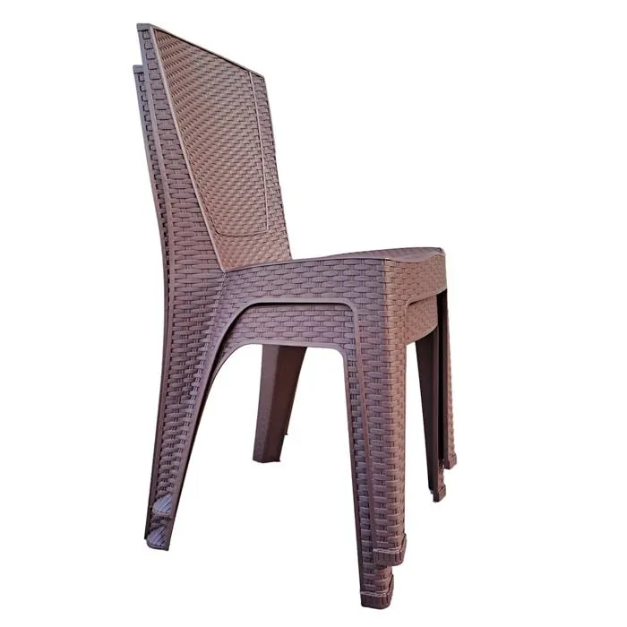 Silla Plástica Simil Ratan Chocolate