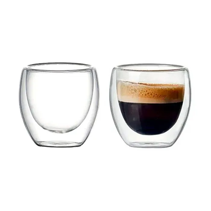 Vaso Cafe Doble Vidrio 80Cc